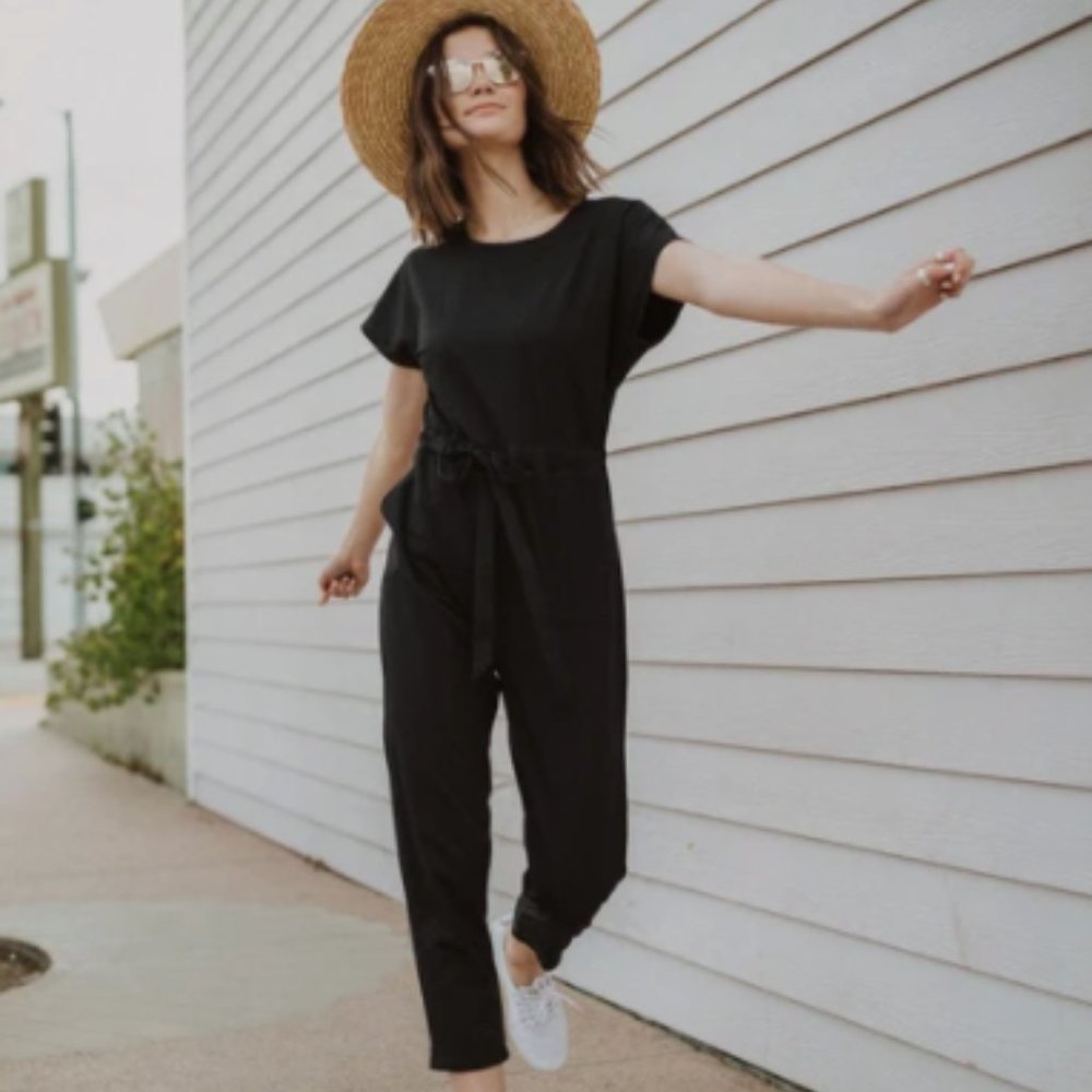Piper and Scoot The Bianca Cinch Jumpsuit in Black